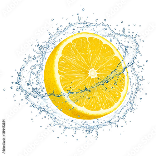 Wallpaper Mural Fresh fruits splashing with water droplets in ultra-realistic detail, perfect for food/drink ads or print media. High-quality PNG with crisp textures showcasing natural freshness and vibrancy. Torontodigital.ca