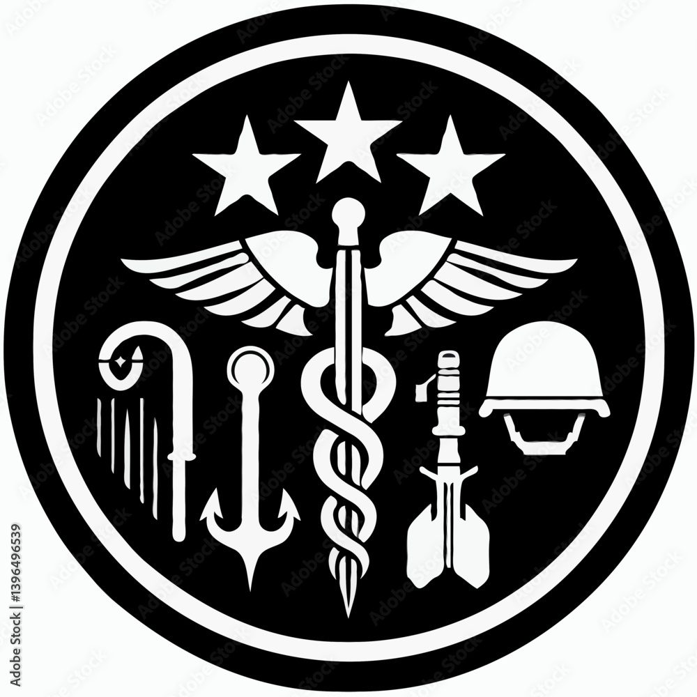 Fototapeta premium Military Medical Emblem Symbolizing Courage and Service 