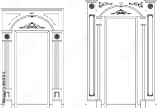 silhouette design vector illustration sketch drawing furniture interior backdrop partition room divider classic vintage ethnic traditional roman greek