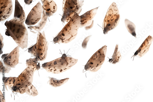 Brown Moths Flutter Gracefully in Air