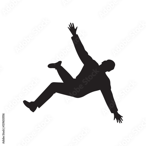 Falling man illustration of man falling from the sky man falling down white Background