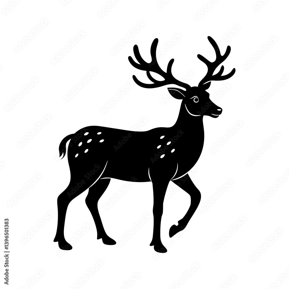 Fototapeta premium Reindeer Silhouette vector illustration