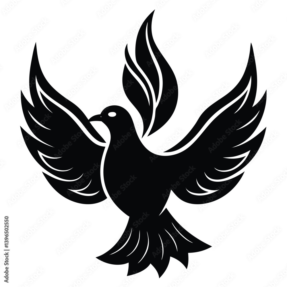 Obraz premium peace dove outline with fire elements
