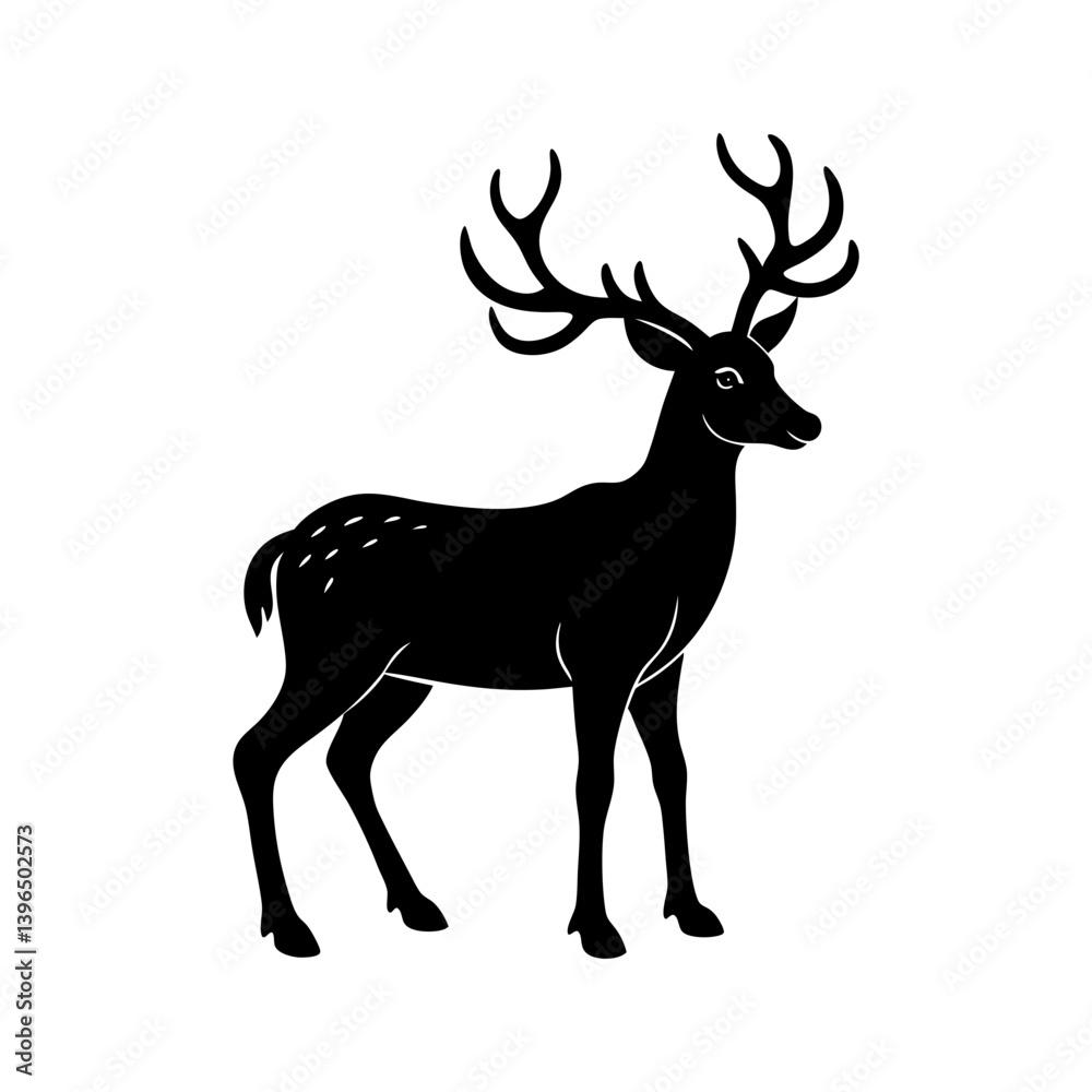 Obraz premium Reindeer Silhouette vector illustration