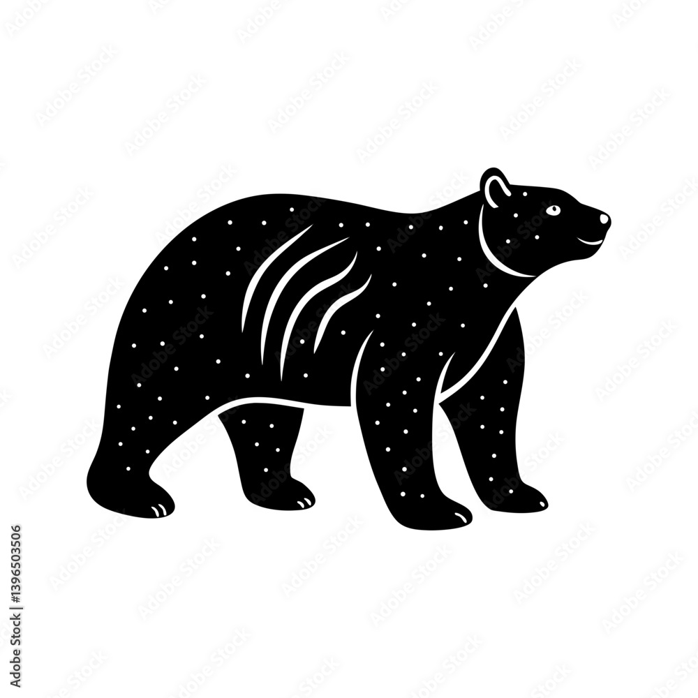 Fototapeta premium Polar Bear Silhouette vector illustration