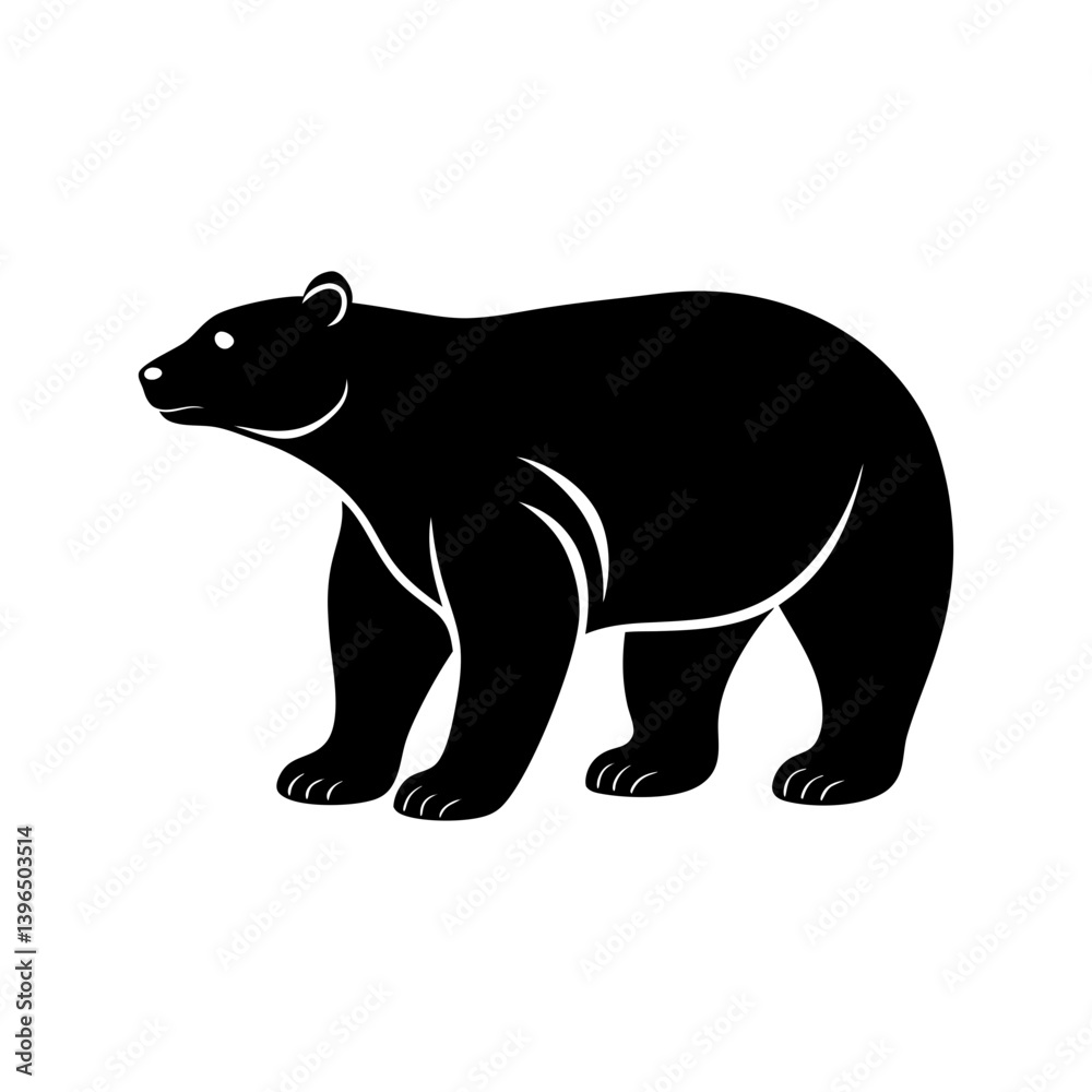 Fototapeta premium Polar Bear Silhouette vector illustration