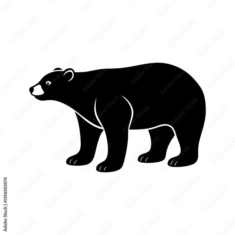 Fototapeta premium Polar Bear Silhouette vector illustration
