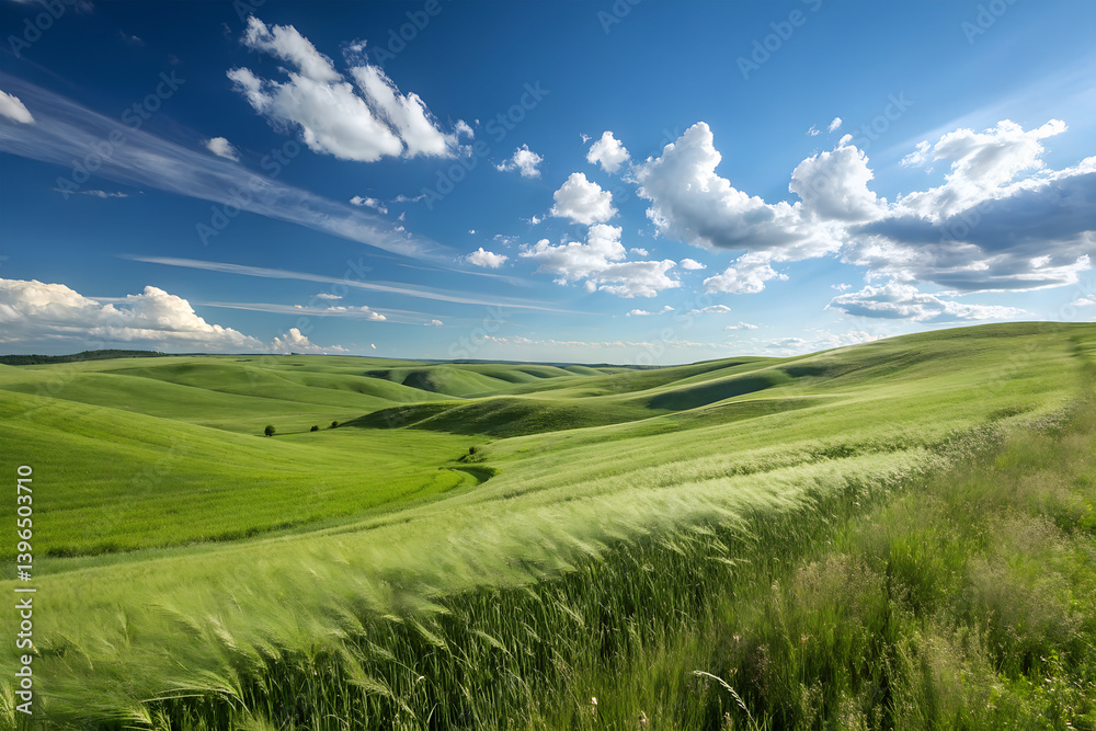 Obraz premium green grass hills