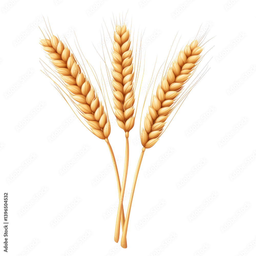 Golden Wheat Ears Standing on a Black Background for Food and Harvest Concepts Golden Wheat Ears Standing on a Black Background for Food and Harvest Concepts