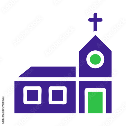 Simple Church Building Icon Graphic Illustration