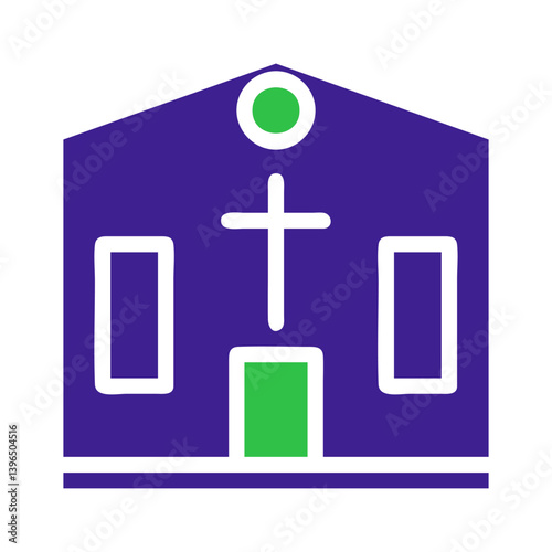 Stylized Religious Building Graphic Illustration