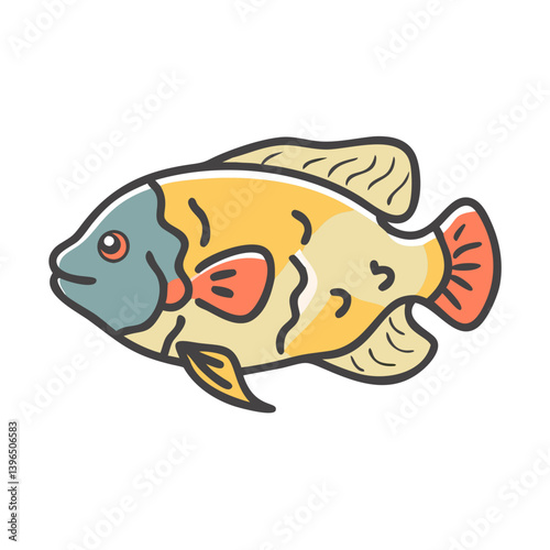 oscar fish icon, oscar fish vector illustration-simple illustration of oscar fish, perfect for oscar fish logos and icons