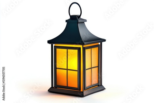 Wallpaper Mural Illuminated Decorative Lantern with Warm Glow on White Background Studio Shot Torontodigital.ca
