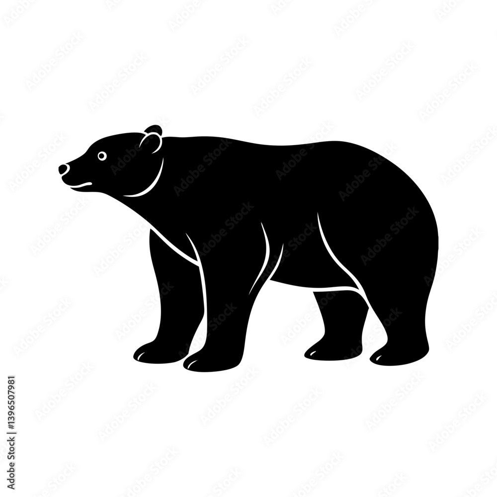 Fototapeta premium Polar Bear Silhouette vector illustration