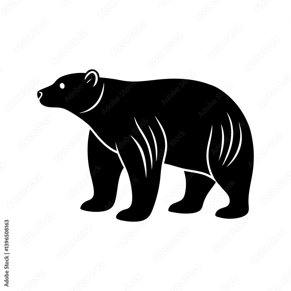 Fototapeta premium Polar Bear Silhouette vector illustration