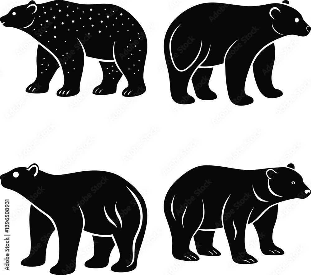 Fototapeta premium Polar Bear Silhouette vector illustration