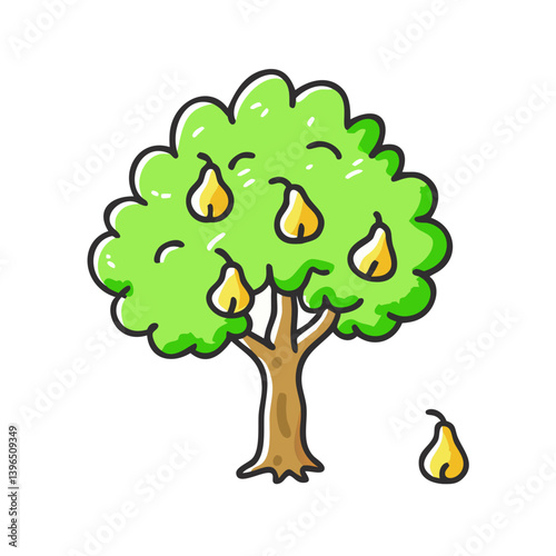 pear tree icon, pear tree vector illustration-simple illustration of pear tree, perfect for pear tree logos and icons