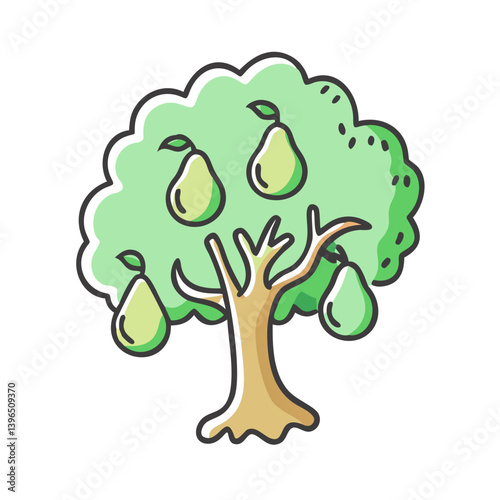 pear tree icon, pear tree vector illustration-simple illustration of pear tree, perfect for pear tree logos and icons