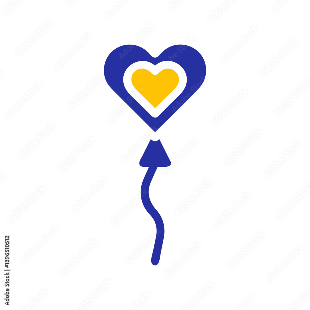 Heart Balloon Icon Flat Vector Minimal Style Heart Balloon Icon Flat Vector Minimal Style