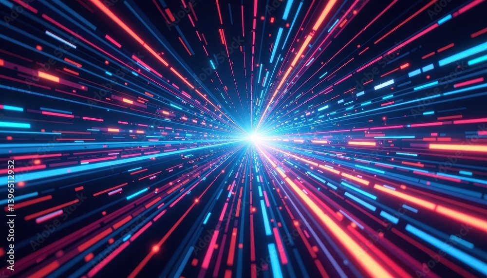 Abstract Neon Light Streaks Speeding Towards a Bright Future Digital Technology Background Abstract Neon Light Streaks Speeding Towards a Bright Future Digital Technology Background