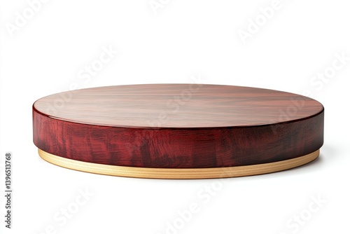 Isolated Wooden Round Platform Showcase Pedestal for Product Display Stand