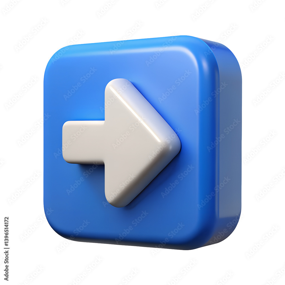 3D Render of a Blue Square Button with a White Right Arrow Icon This is a perfect graphic for website design user interface elements or app development 3D Render of a Blue Square Button with a White Right Arrow Icon This is a perfect graphic for website design user interface elements or app development