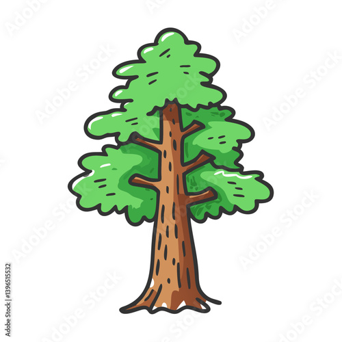 redwood tree icon, redwood tree vector illustration-simple illustration of redwood tree, perfect for redwood tree logos and icons