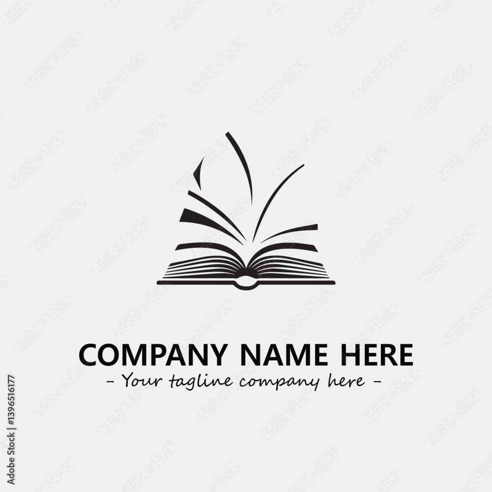 Book illustration black and white for logo company vector image
Book illustration black and white for logo company vector image