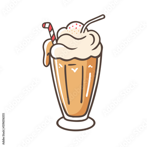 root beer float icon, root beer float vector illustration-simple illustration of root beer float, perfect for root beer float logos and icons