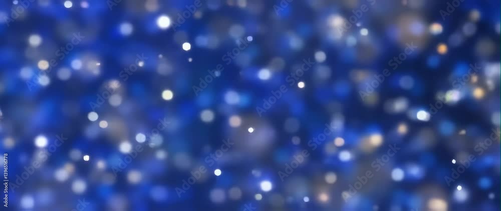 Anamorphic video of Abstract blue bokeh background ideal for luxury branding, elegant designs, spa promotions, and modern wallpapers