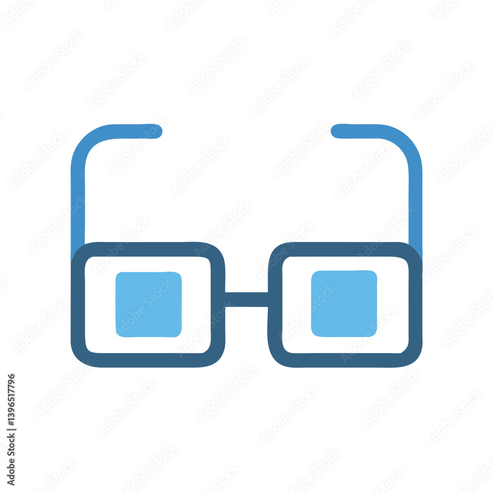 Eyeglasses with Square Lenses Icon Design Eyeglasses with Square Lenses Icon Design