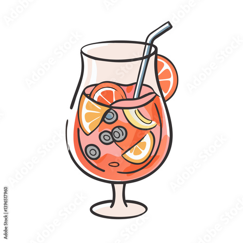 sangria glass icon, sangria glass vector illustration-simple illustration of sangria glass, perfect for sangria glass logos and icons