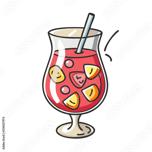sangria glass icon, sangria glass vector illustration-simple illustration of sangria glass, perfect for sangria glass logos and icons
