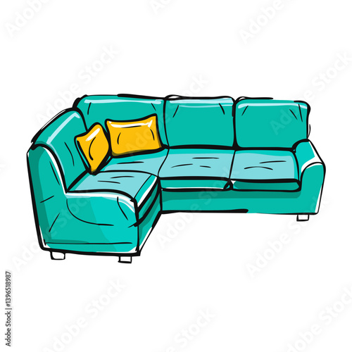 sectional sofa icon, sectional sofa vector illustration-simple illustration of sectional sofa, perfect for sectional sofa logos and icons