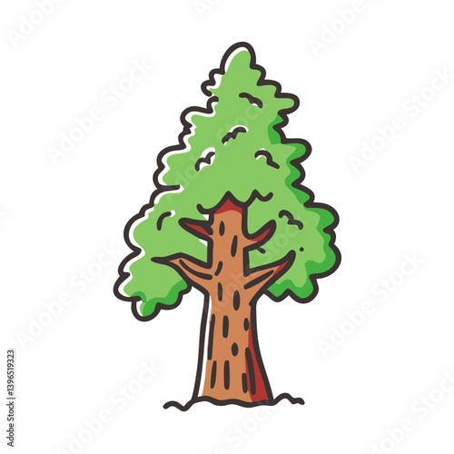 sequoia tree icon, sequoia tree vector illustration-simple illustration of sequoia tree, perfect for sequoia tree logos and icons