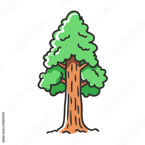 sequoia tree icon, sequoia tree vector illustration-simple illustration of sequoia tree, perfect for sequoia tree logos and icons