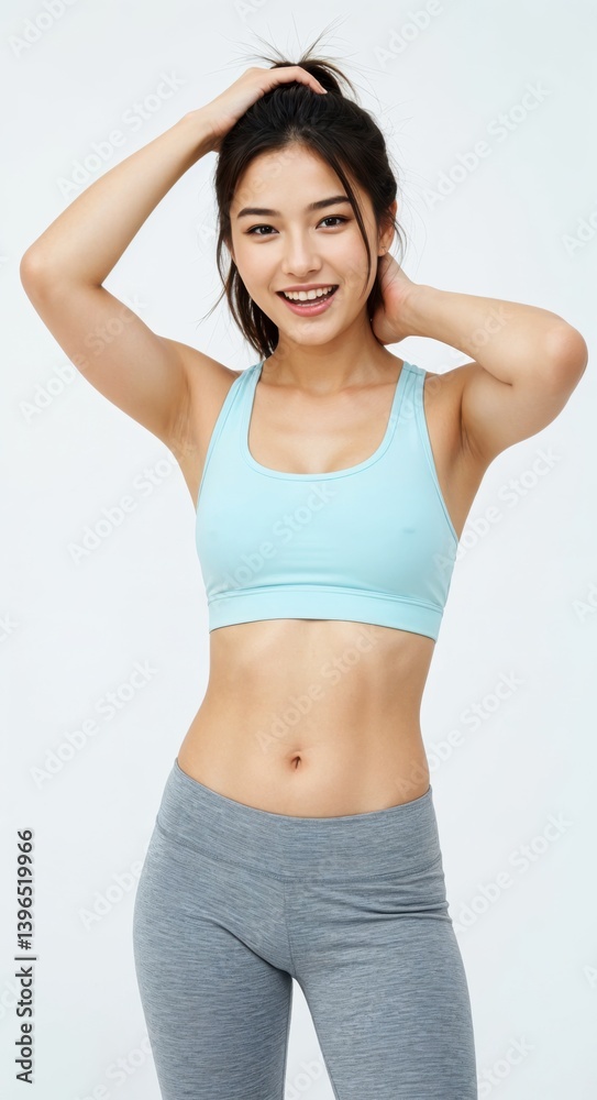 Healthy Lifestyle Fit Woman in Sports Bra and Leggings Healthy Lifestyle Fit Woman in Sports Bra and Leggings