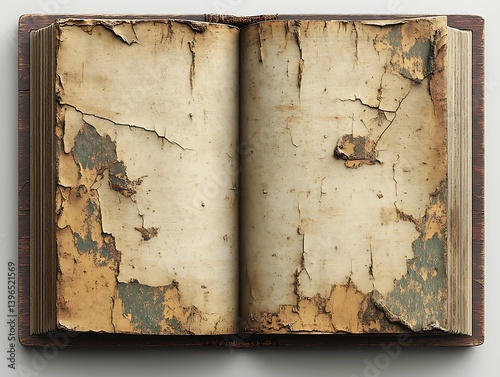 Antique Book: A weathered antique book, its pages tattered with age, whispers tales of the past, inviting exploration into history, literature, and the enduring power of stories. 