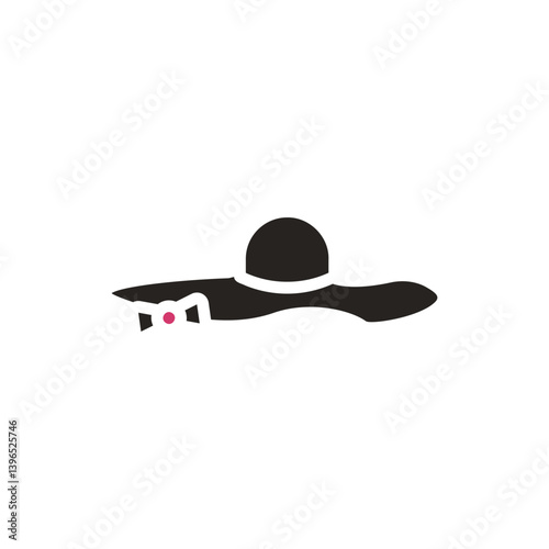Elegant Vintage Hat Symbol Design on White Backdrop