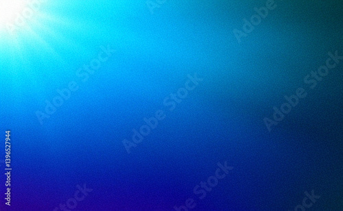 Dark blue gradient with rough abstract texture, bright light, glowing shine, and grainy noise for a grungy, empty space template.

