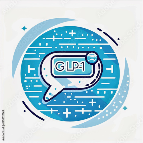 GLP-1 communication concept with modern design featuring a speech bubble