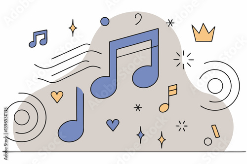 Cute Music Notes Illustration