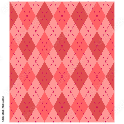 かわいい赤のアーガイル模様