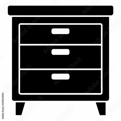 Drawer Silhouette black on White Background