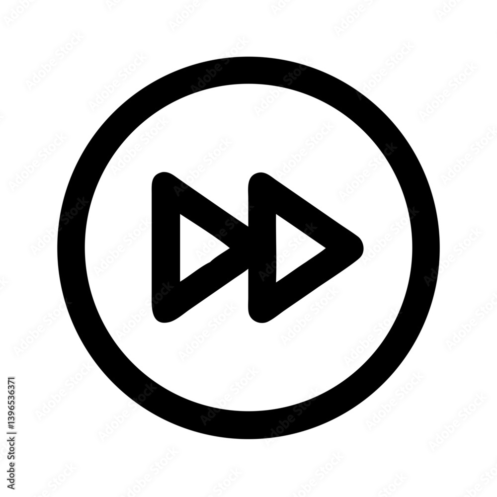 Fast Forward Button in Circle Icon Design Fast Forward Button in Circle Icon Design