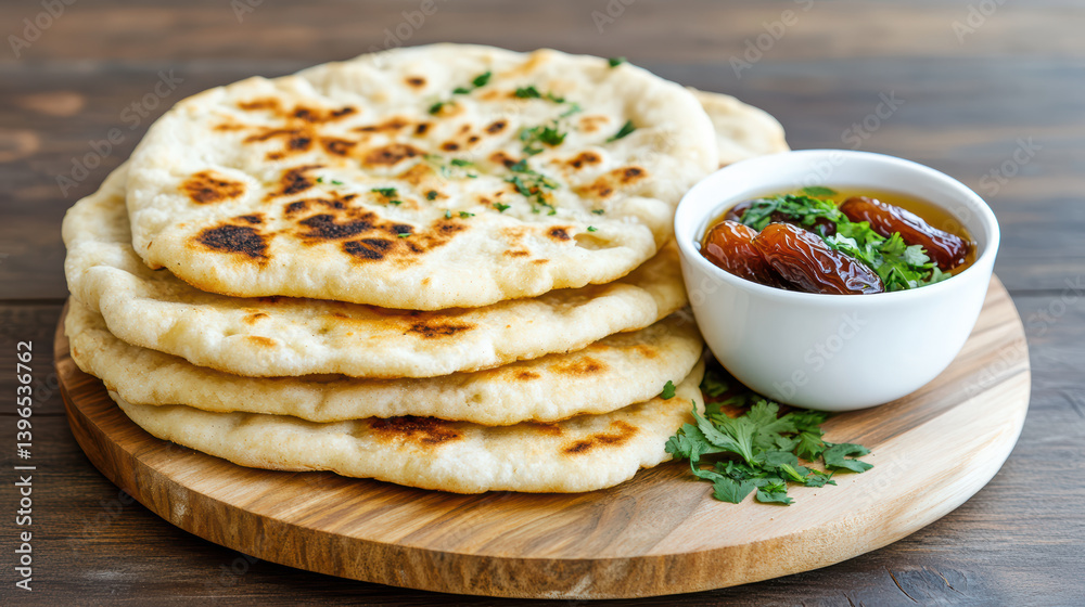 Fresh flatbread with dates and honey Fresh flatbread with dates and honey