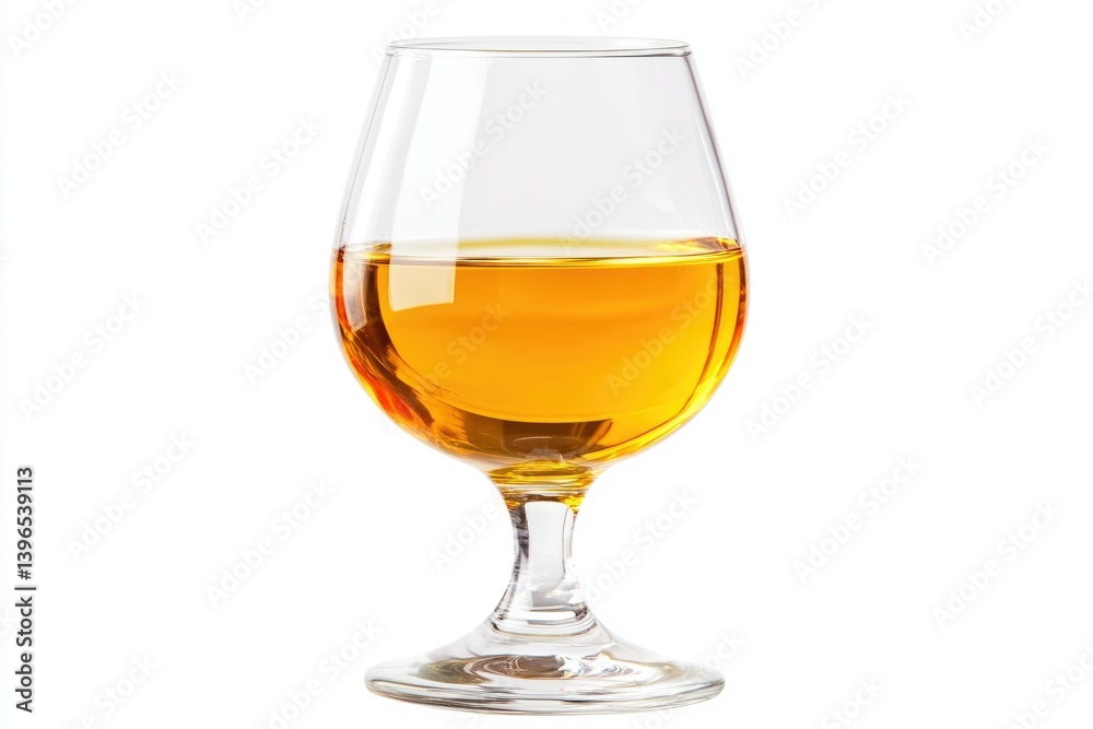 Serving of Cognac in Snifter Glass on White Background Still Life Serving of Cognac in Snifter Glass on White Background Still Life