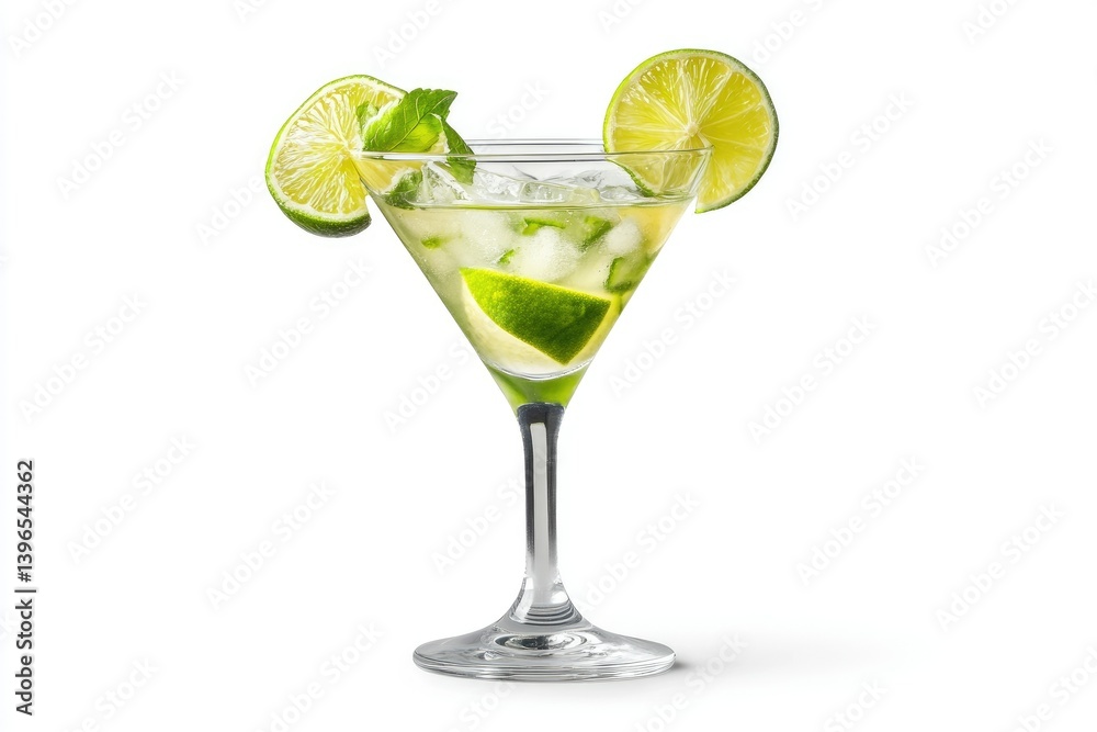Refreshing Lime Cocktail with Ice in Glass for Summer Celebrations Refreshing Lime Cocktail with Ice in Glass for Summer Celebrations