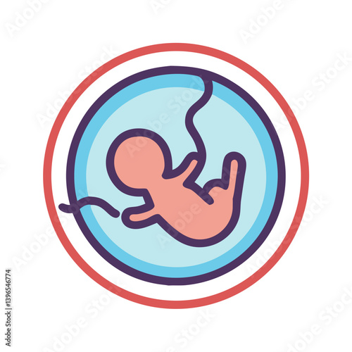 Fetus Inside Circular Womb Icon Design