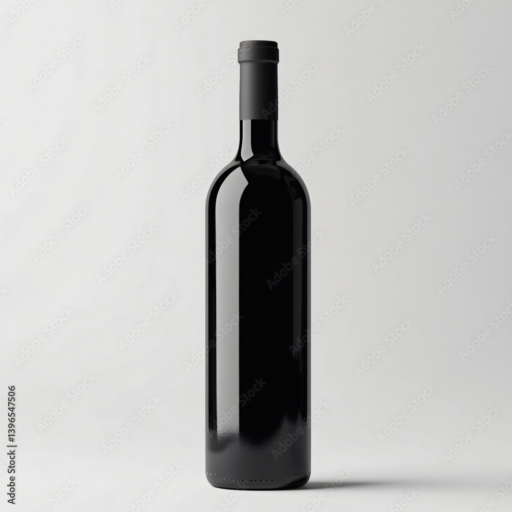 Elegant Black Wine Bottle Mockup Blank Label Studio Shot Isolated Elegant Black Wine Bottle Mockup Blank Label Studio Shot Isolated